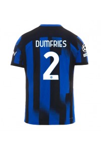 Fotbalové Dres Inter Milan Denzel Dumfries #2 Domácí Oblečení 2023-24 Krátký Rukáv